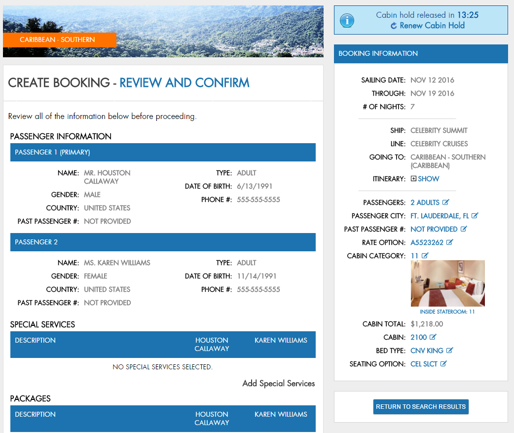 Travel Reservation Booking System